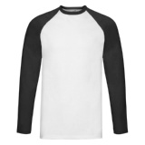 Футболка "Long Sleeve Baseball T", белый с черным_2XL, 100% х/б, 160 г/м2 Футболка "Long Sleeve Baseball T", белый с черным_2XL, 100% х/б, 160 г/м2