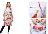 Фартук Аппетит Бокс с прямым низом, с полной запечаткой