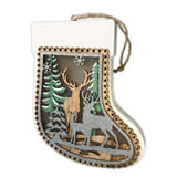 Украшение с подсветкой "Валенок", 17,5*14*2 cм, дерево, натуральный бежевый