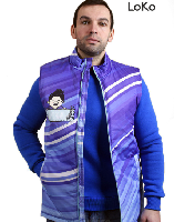 Жилет Детройт на синтепоне унисекс, с полной запечаткой